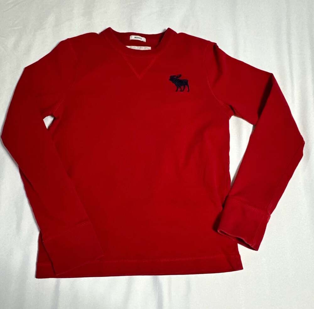 Abercrombie Kids Long Sleeve Shirt Size L Red Moose